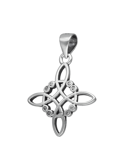 Colgante Nudo de Bruja mirocircones en Plata