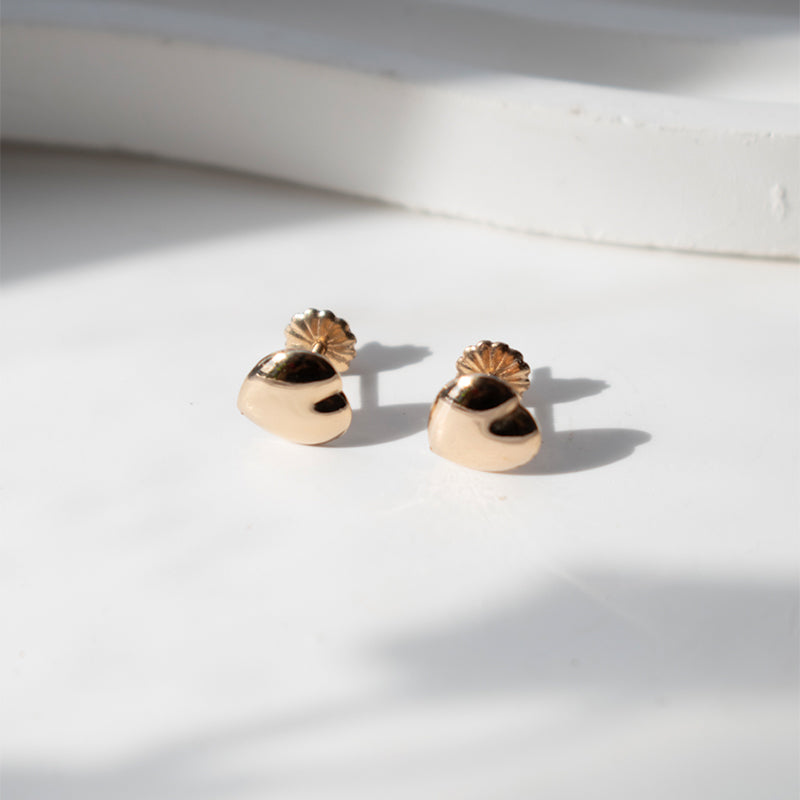 Aros Corazón en Oro 18k