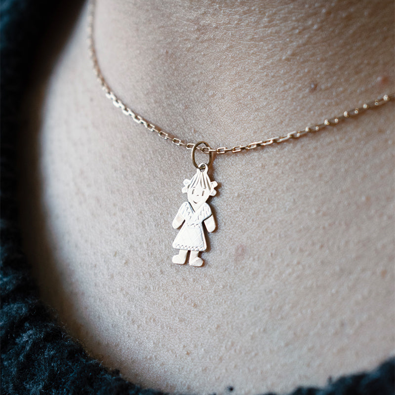 Colgante Hijos en Oro Bicolor 18k.