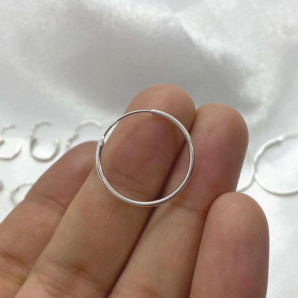 Silver Ring Hoops 8mm to 20mm.