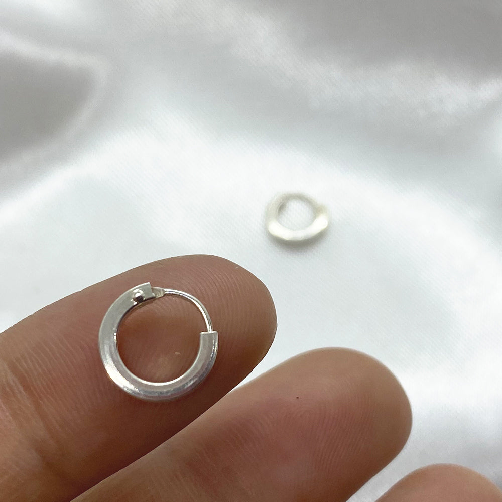 Aros Argolla Plana 10 mm en Plata fina