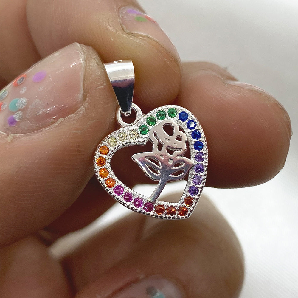 Colgante Rosa en Plata fina