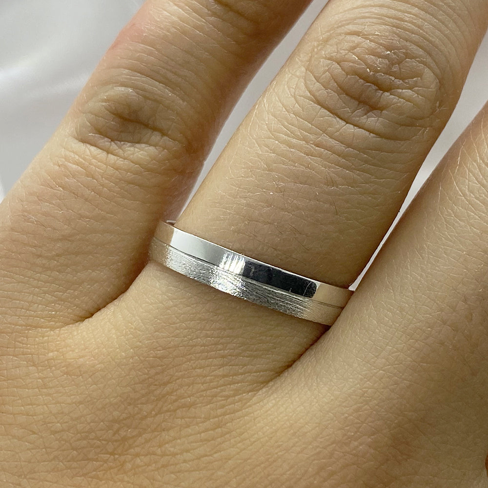 Pair of 980 Silver Rings | Satin 4mm.