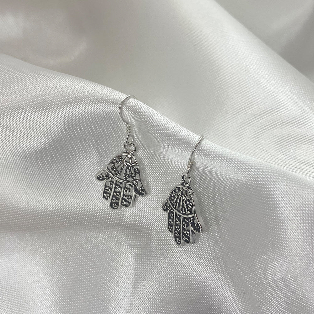 Hand of Fatima earrings in Silver