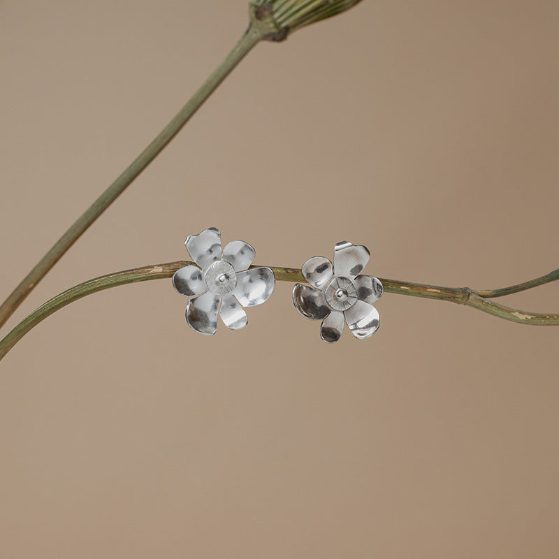 Aros Flor de Calafate en Plata