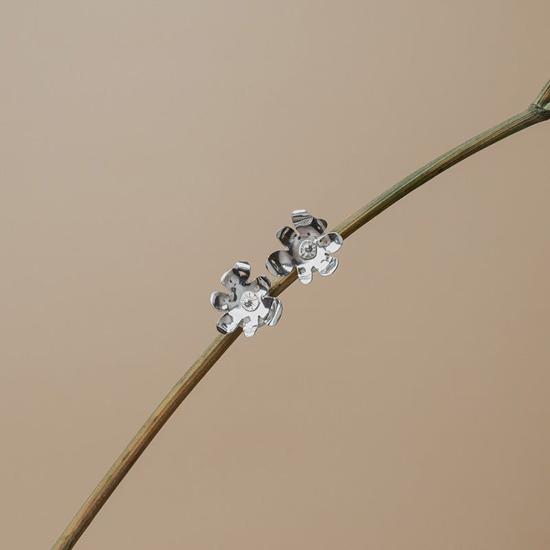 Aros Flor de Calafate en Plata