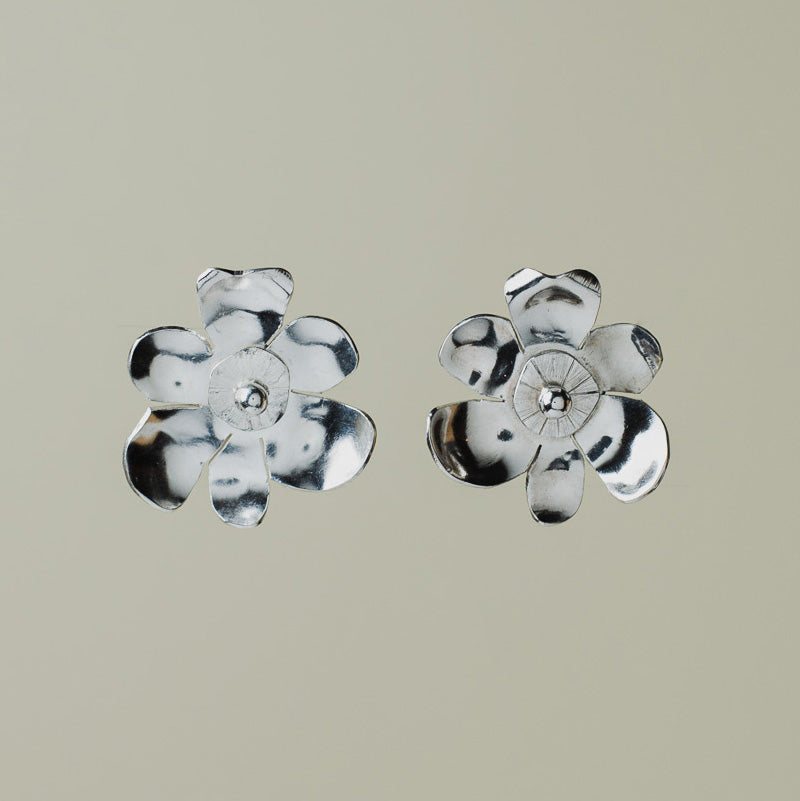 Aros Flor de Calafate en Plata