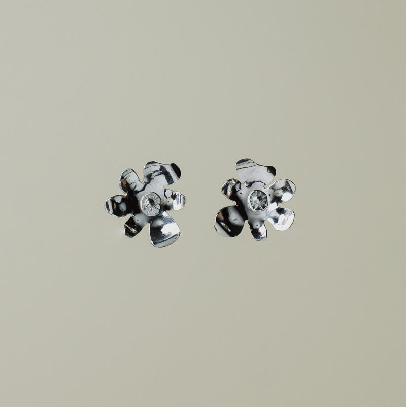 Aros Flor de Calafate en Plata