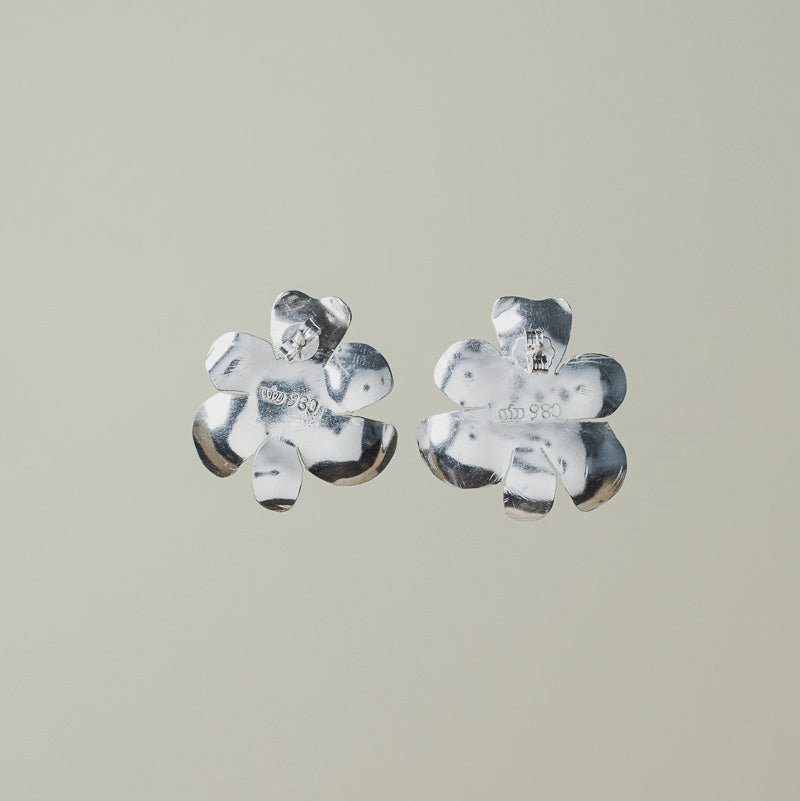 Aros Flor de Calafate en Plata