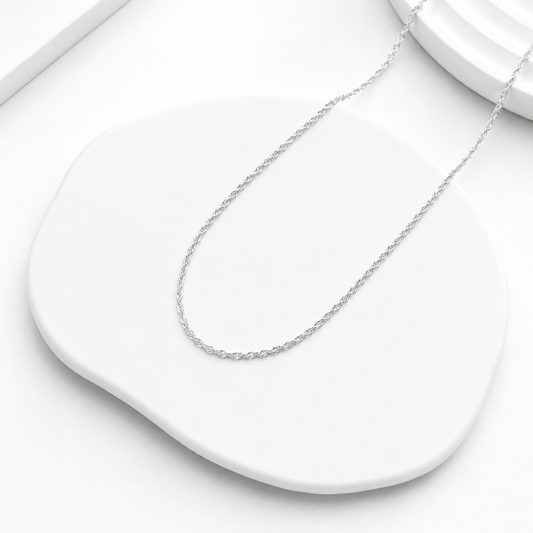 cadena turbilon plata fina 64 cm