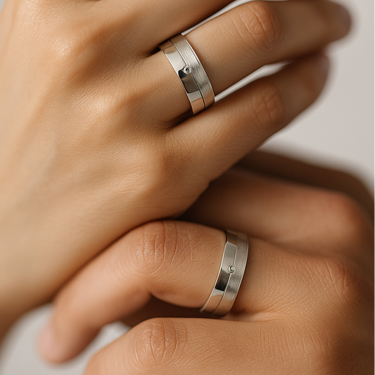 Pair of 980 Silver Rings | Flat and 5.5mm setting.