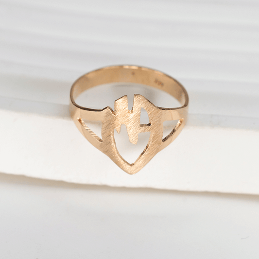 Anillo María Auxiliadora calado en Oro 18k.