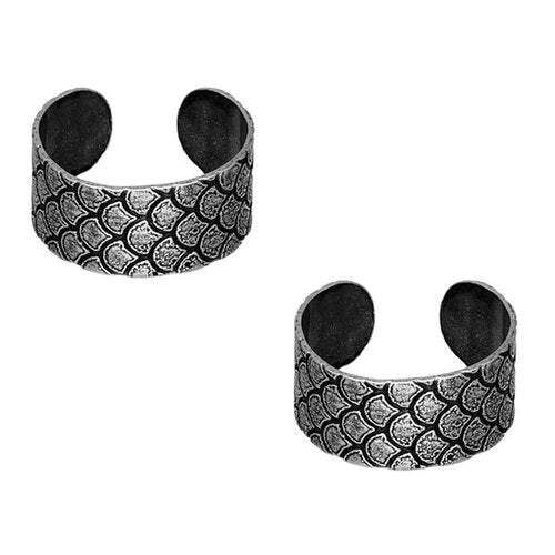 aros ear cuff piel de cola de sirena en plata