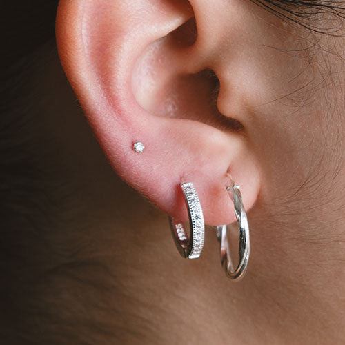 Aros Argolla Entorchada en Plata Fina