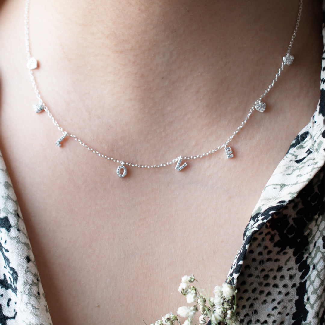 collar love microcircones en plata 