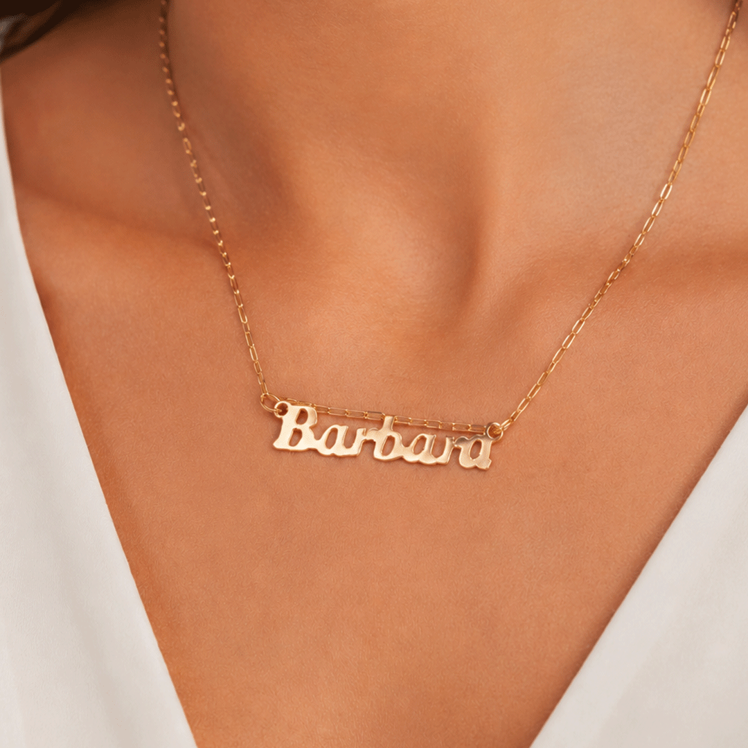 Collar Nombre Barbara en Oro 18k.