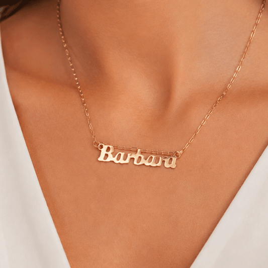 Collar Nombre Barbara en Oro 18k.