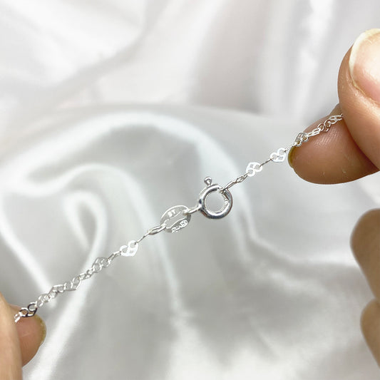 Cadena Corazón en Plata fina