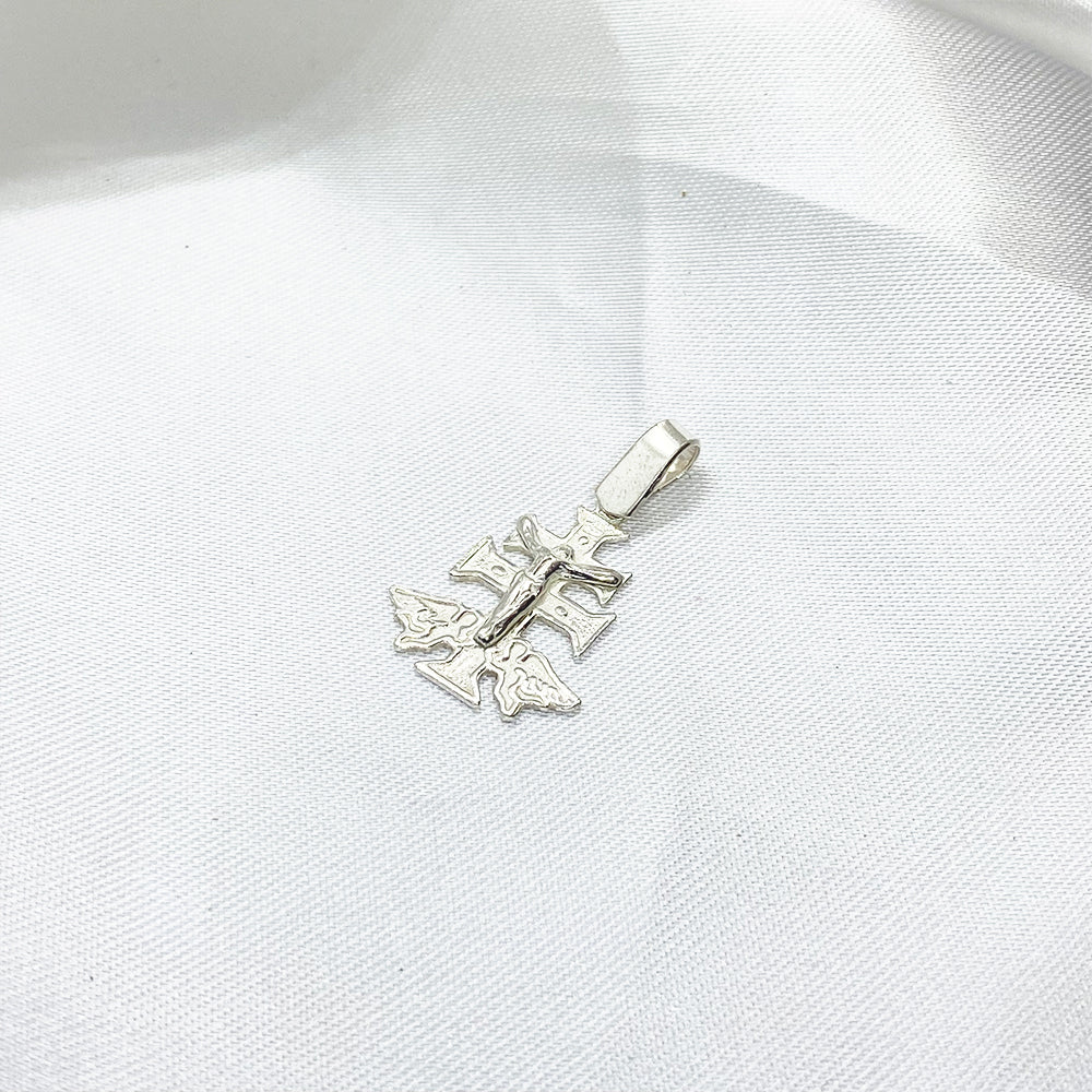 Silver Caravacas Cross Pendant 30mm.