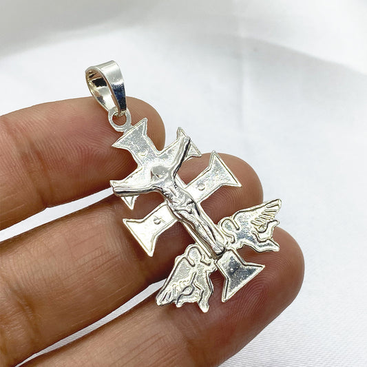 Silver Caravacas Cross Pendant 40mm.