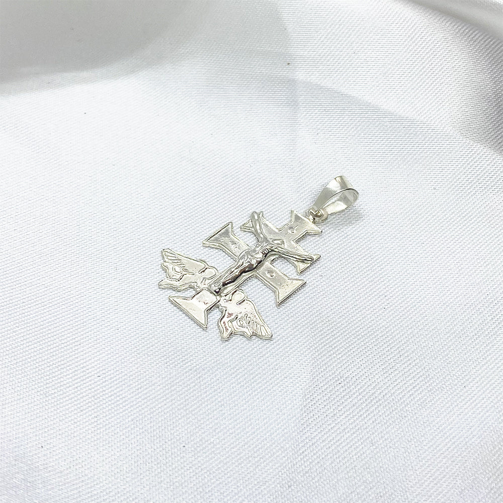 Silver Caravacas Cross Pendant 40mm.