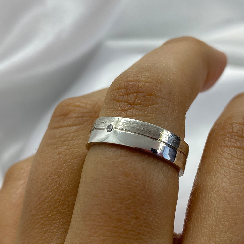 Pair of 980 Silver Rings | Flat and 5.5mm setting.