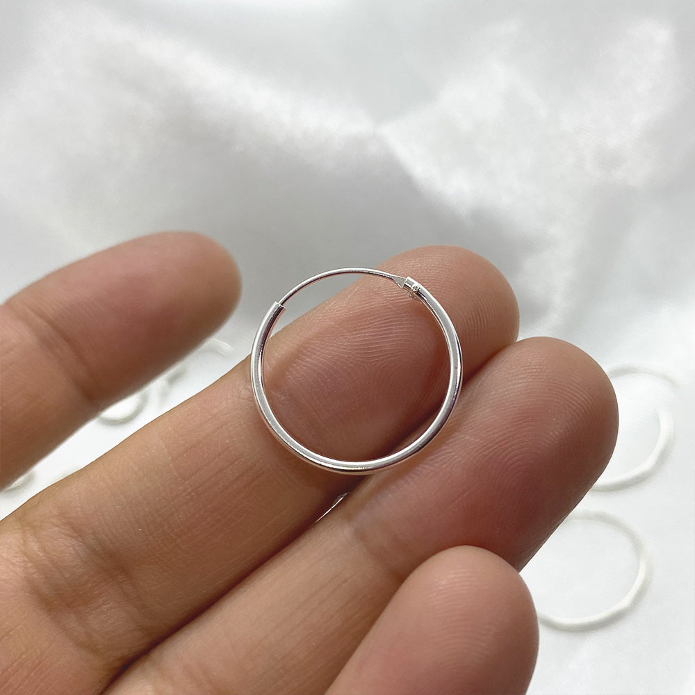 Silver Ring Hoops 8mm to 20mm.