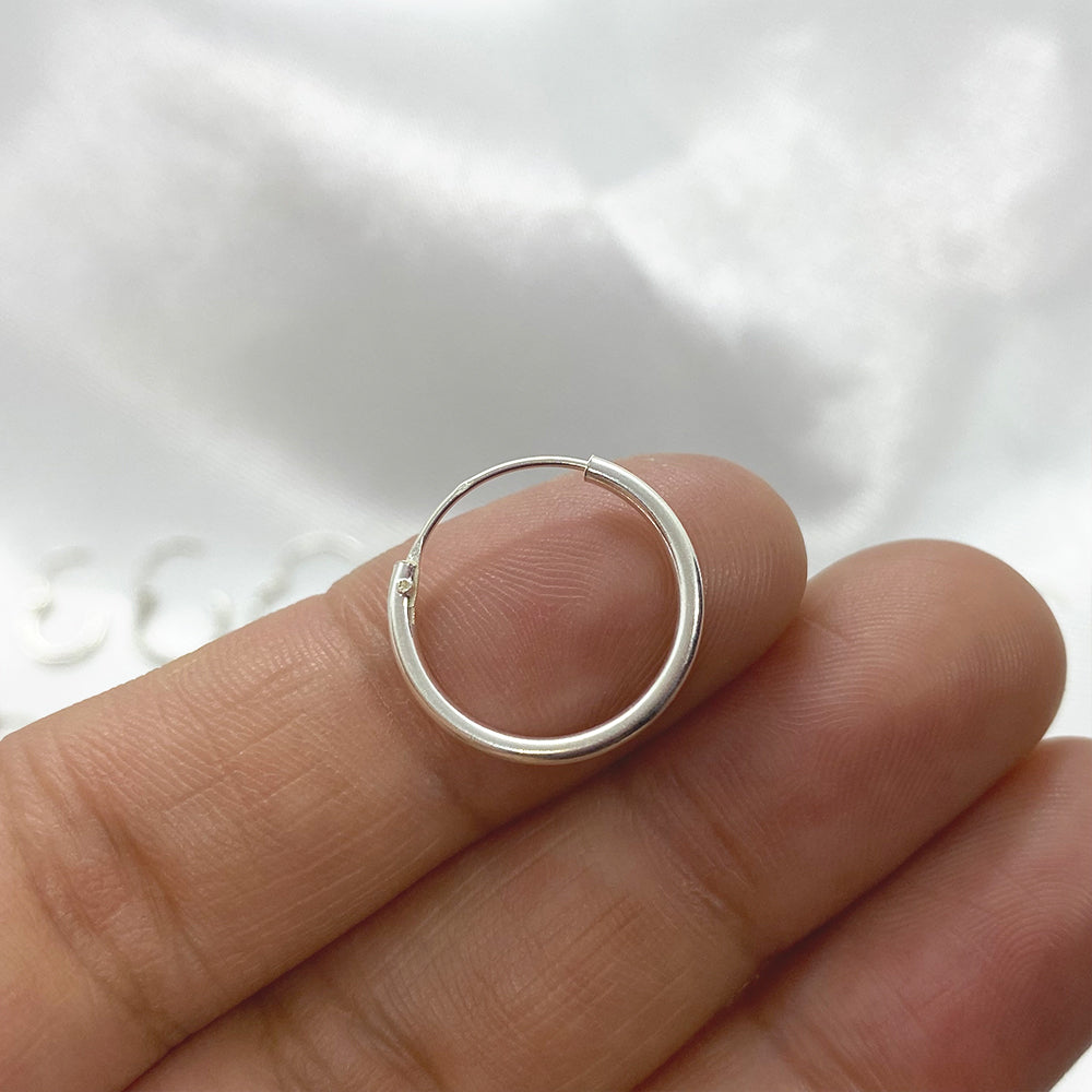 Silver Ring Hoops 8mm to 20mm.