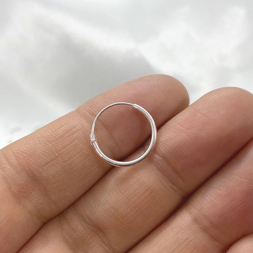 Silver Ring Hoops 8mm to 20mm.