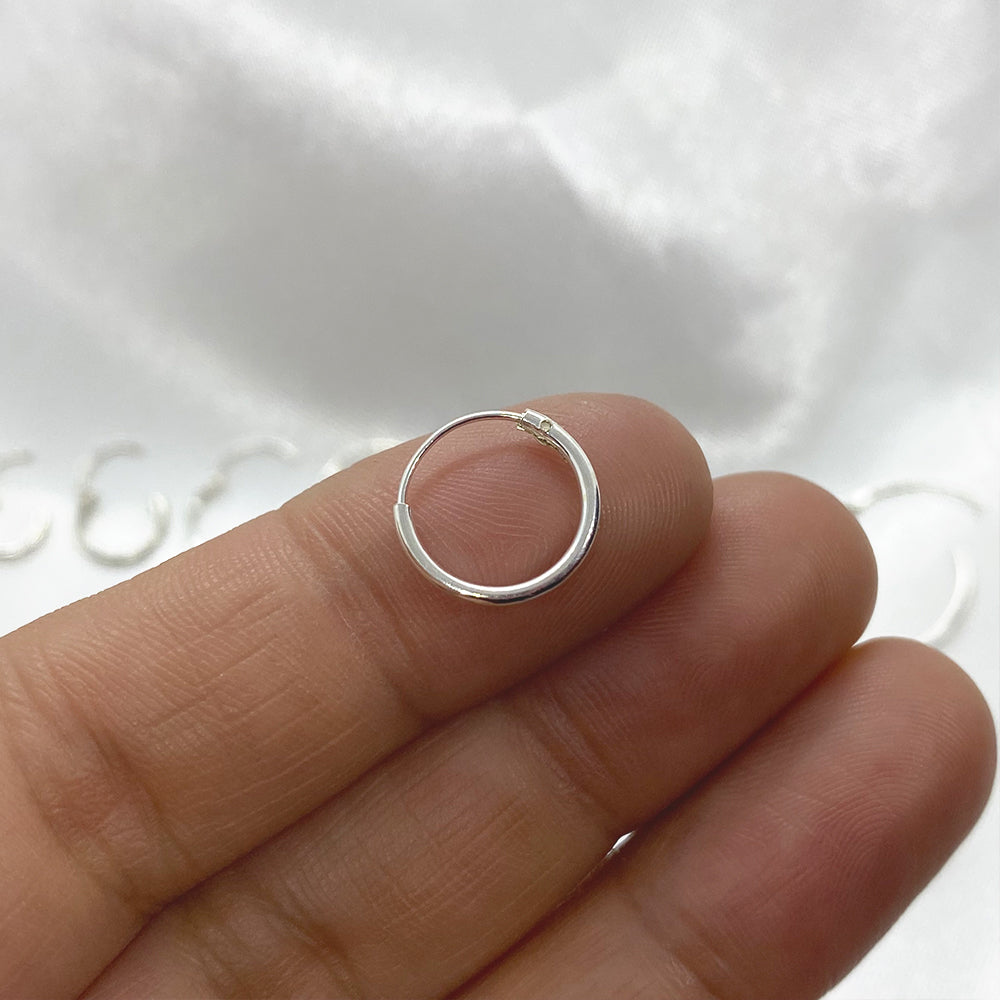 Silver Ring Hoops 8mm to 20mm.