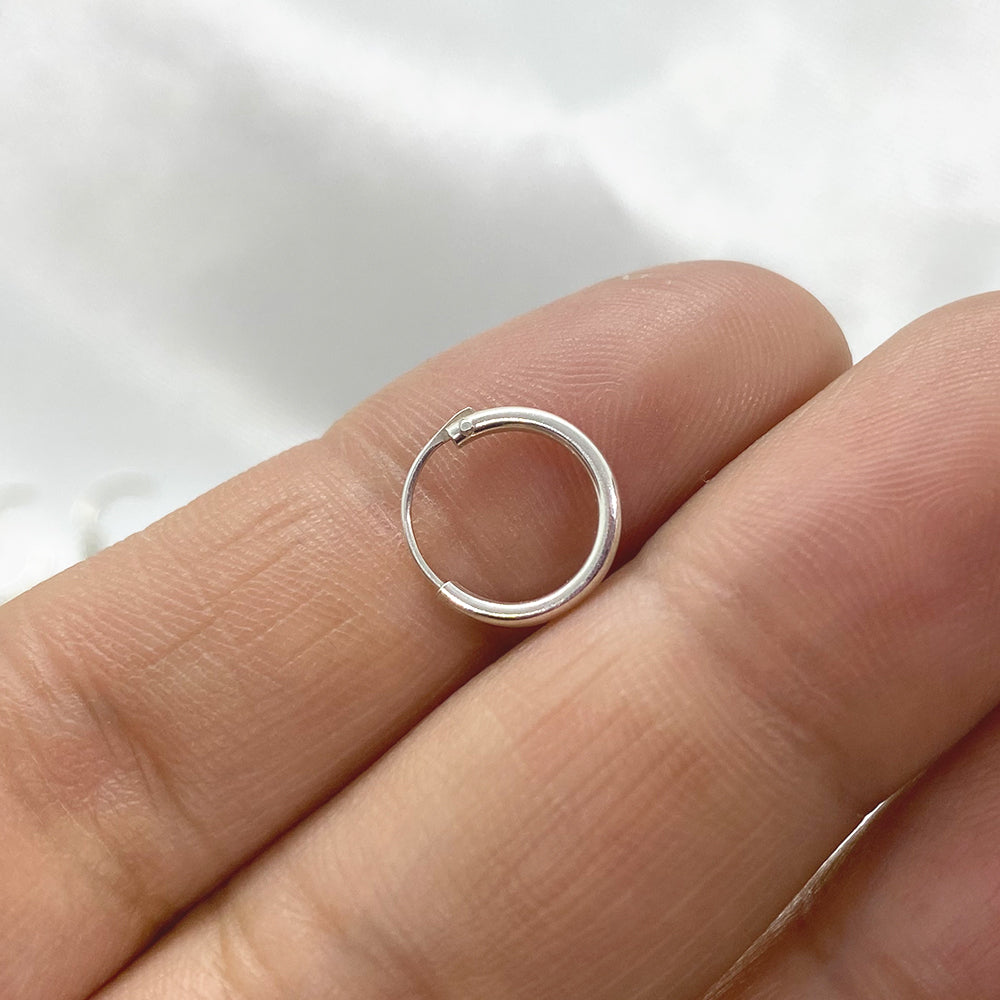 Silver Ring Hoops 8mm to 20mm.