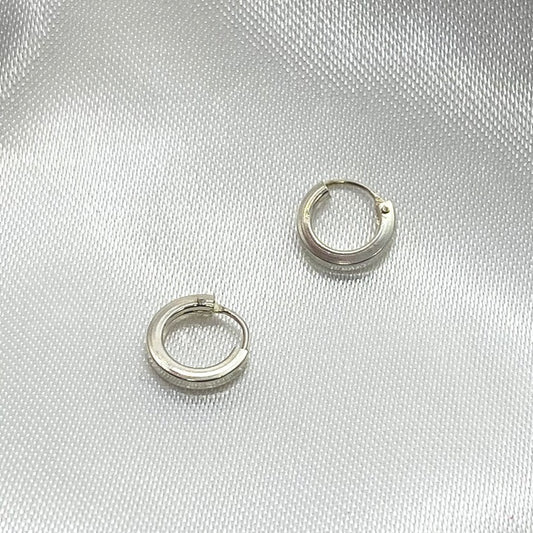 Aros Argolla Plana 10 mm en Plata fina