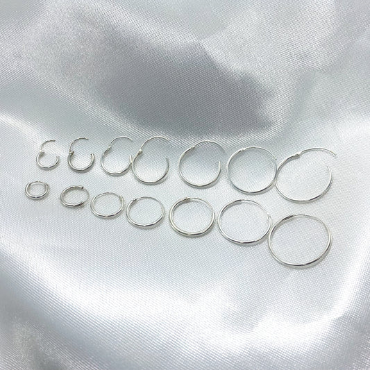 Silver Ring Hoops 8mm to 20mm.