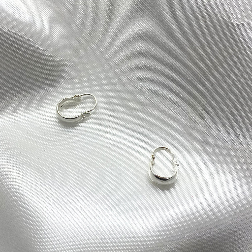 10mm Silver Boat Hoops