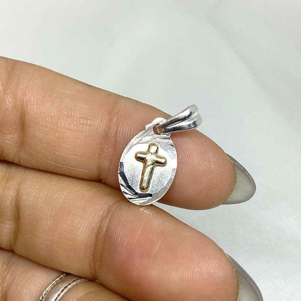 Silver Cross Plate w/gold