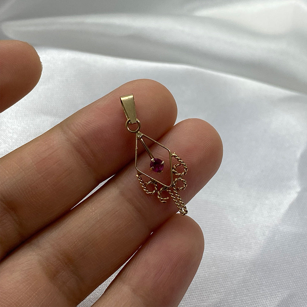 Ruby Filigree Pendant