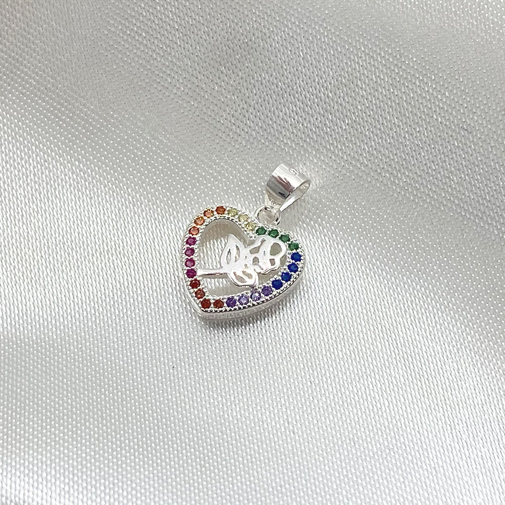 Colgante Rosa en Plata fina