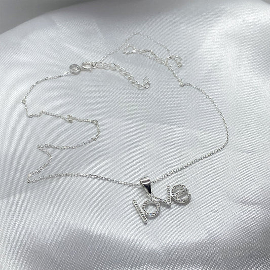 cadena de plata collar dije love