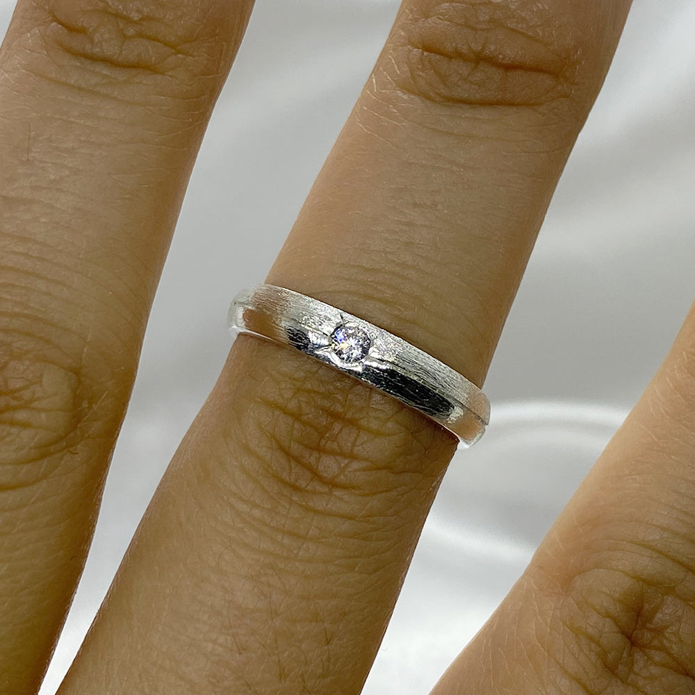 Pair of 980 Silver Rings | Setting and satin 5mm.