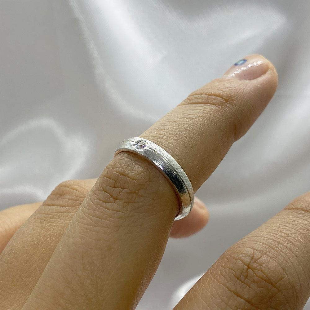 Pair of 980 Silver Rings | Setting and satin 5mm.