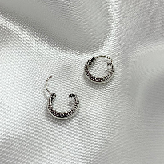 Silver wound hoops