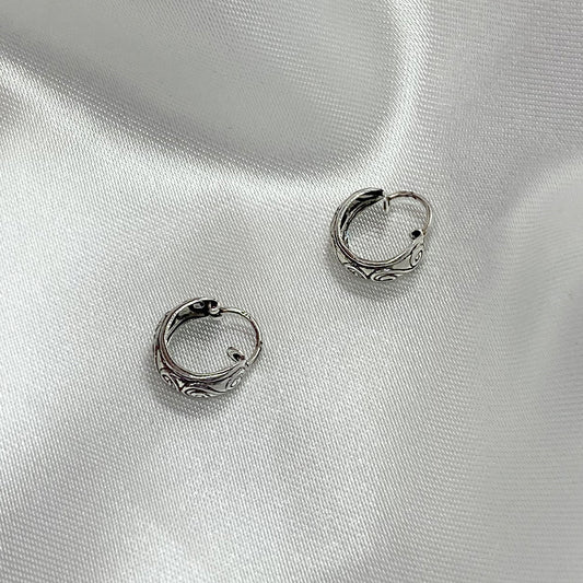 Aros Ondas en Plata Fina