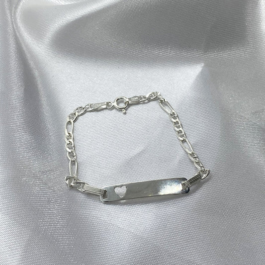 Pulsera Corazón Calado en Plata Fina | Joyería diseño propio